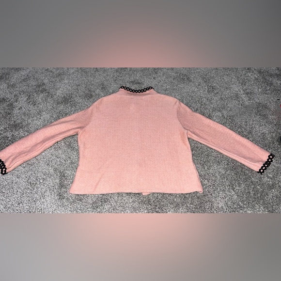 Vintage WILLOW Pink Black Cotton Tweed Blazer Shacket Jacket Women's Large - Picture 9 of 12